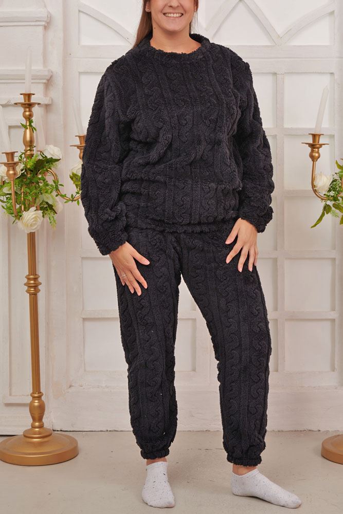 Cable knit loungewear set plus online size