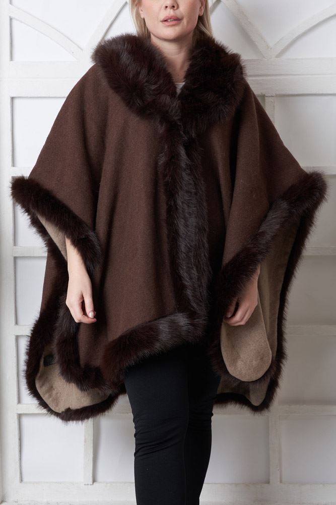 Faux fur cape plus on sale size