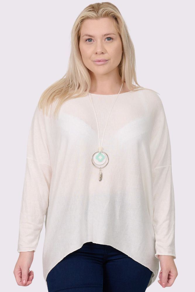 Plain Drop Hem Necklace Top