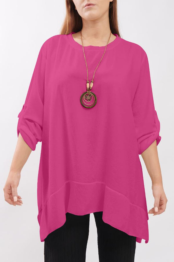 Plain Side Split Necklace Top