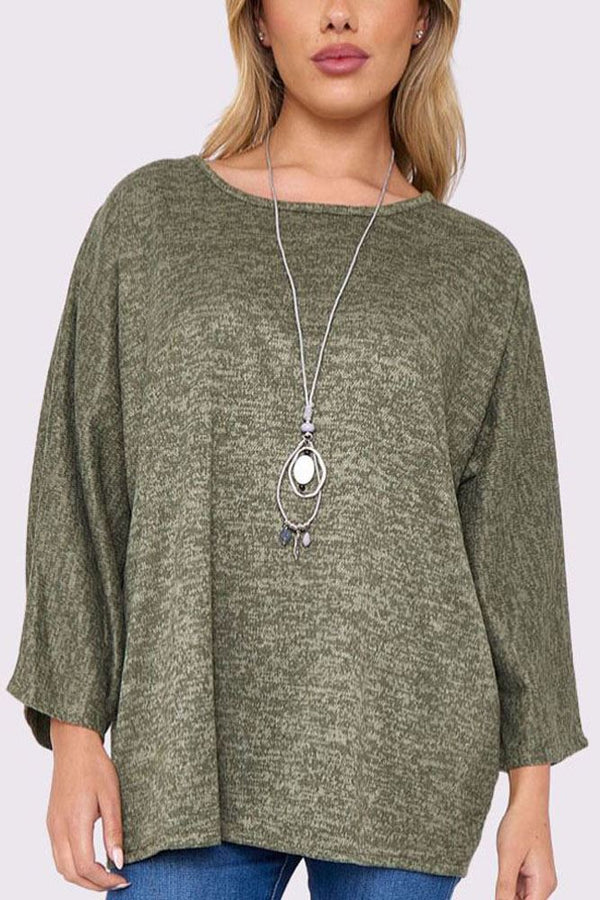 Soft Feel Marl Necklace Top