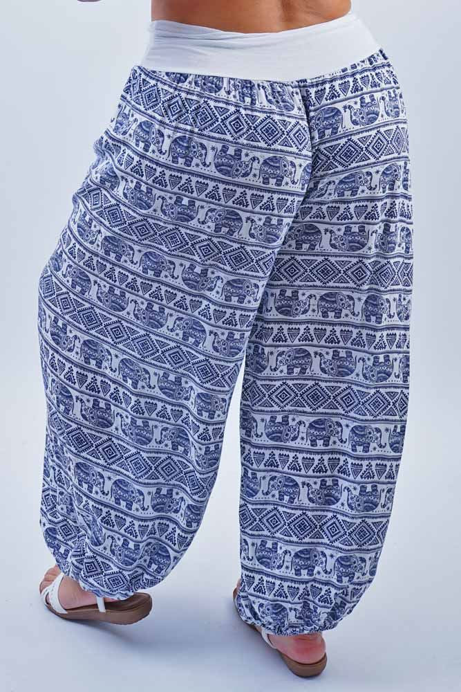 Geometric Elephent Print Harem Oversized Trouser