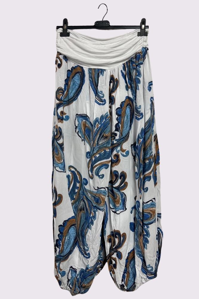 Baroque Paisley Print Baggy Harem Style Trousers