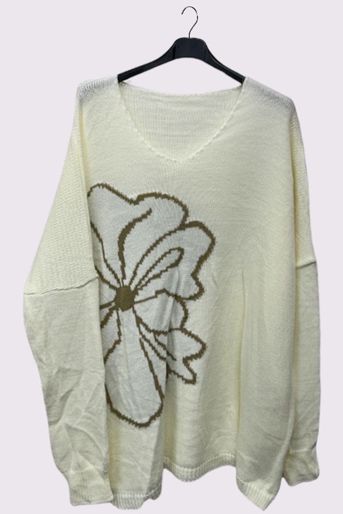 Flower Pattern Knitted Top