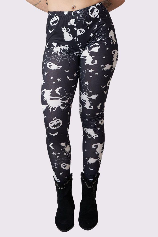 Catgst Pumpkin Print Halloween Leggings