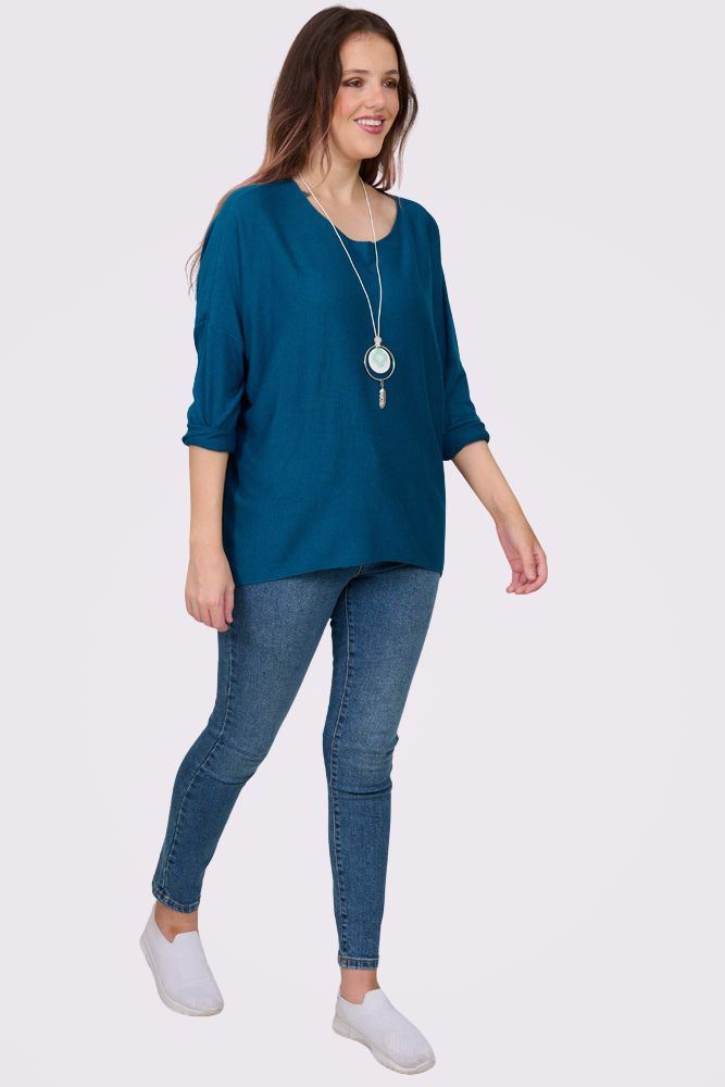 Plain Drop Hem Necklace Top