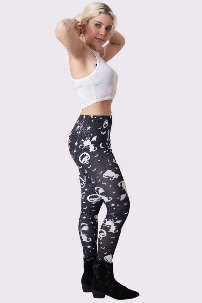 Catgst Pumpkin Print Halloween Leggings