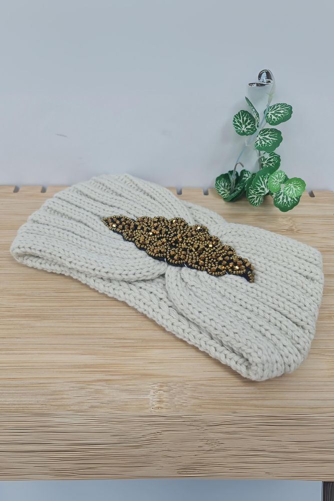 Crochet Knitted Sequin Twist Soft Ear Warmer Headband