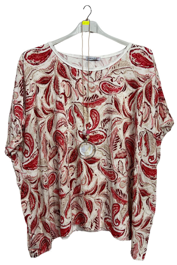 Paisley Print Oversized Tunic Top