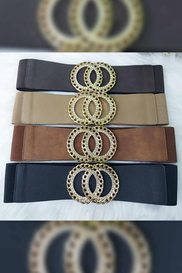 Diamante Interlook Circles Belts