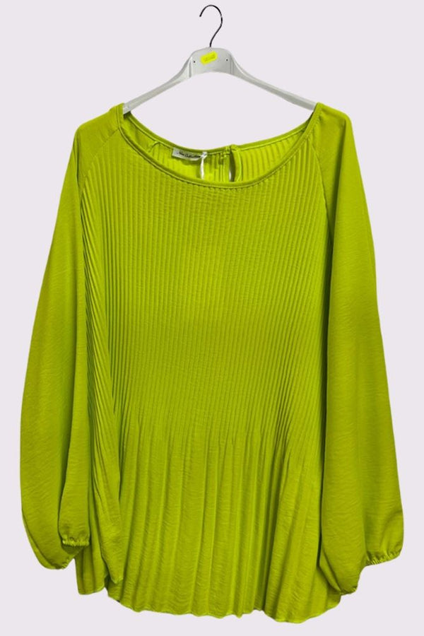 Plain Pleated Elastic Cuff Top