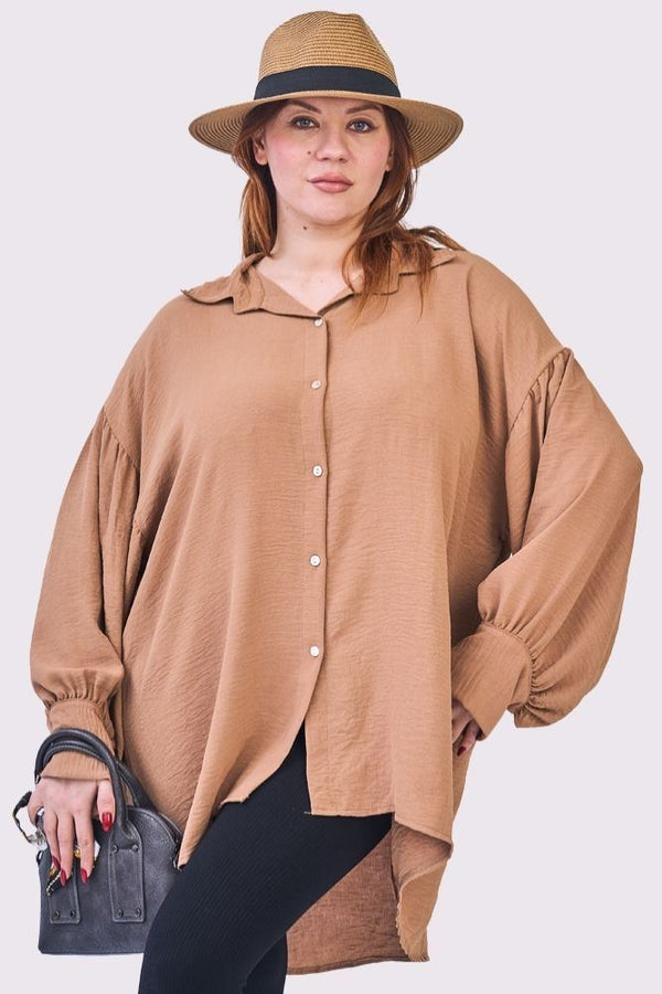 Plain Oversized Button Up Shirt