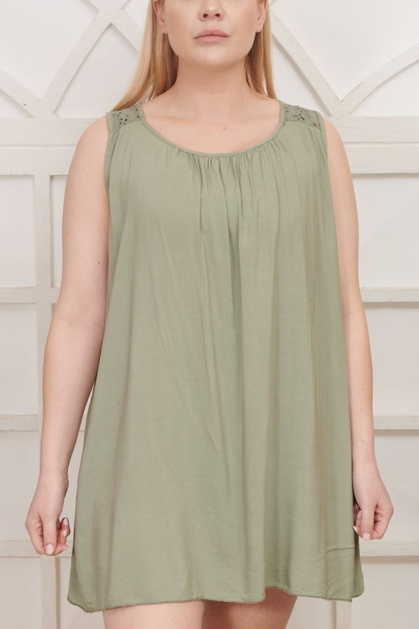 Plain Cutwork Shoulder Viscose Top