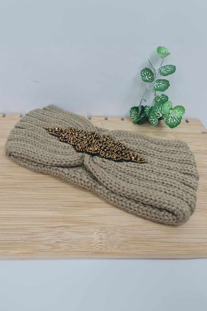 Crochet Knitted Sequin Twist Soft Ear Warmer Headband