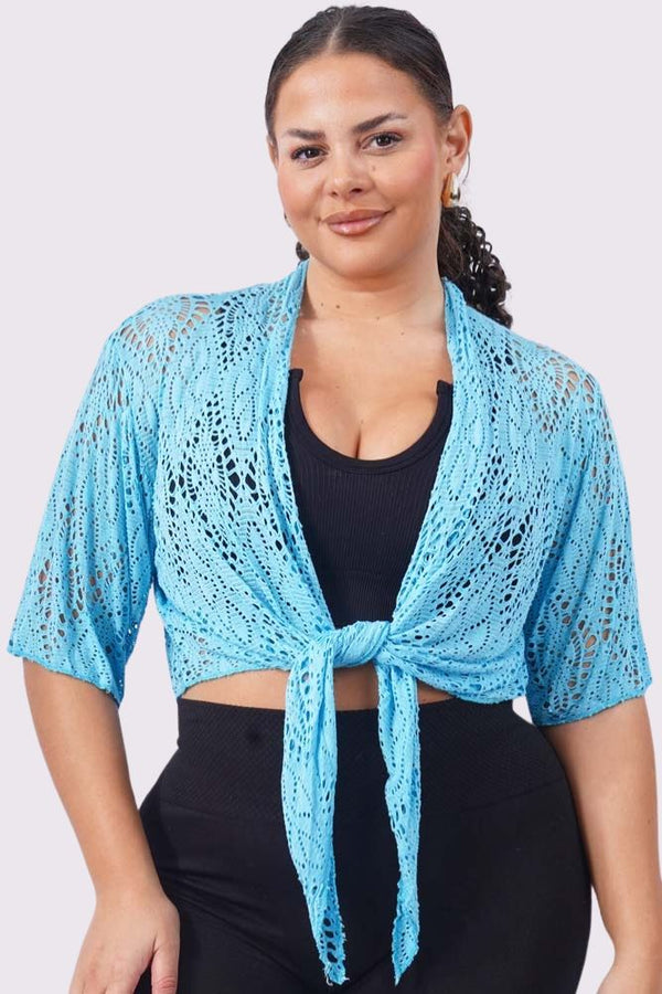 Crochet Floral Pattern Viscose Top