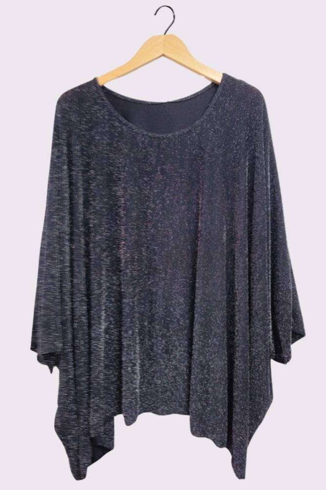 Glitter Oversized Batwing Top