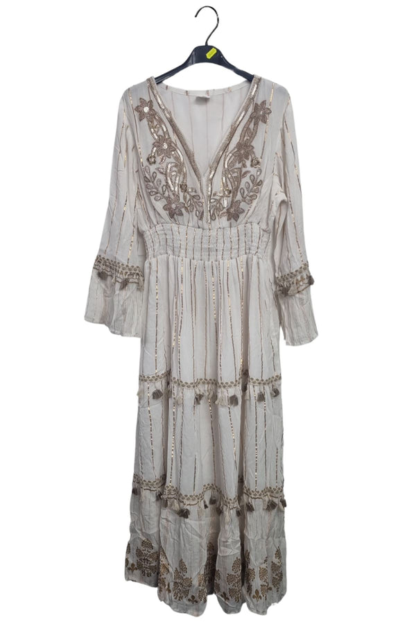 Floral Vintage Inspired Tassels & Lace Detailing Dress