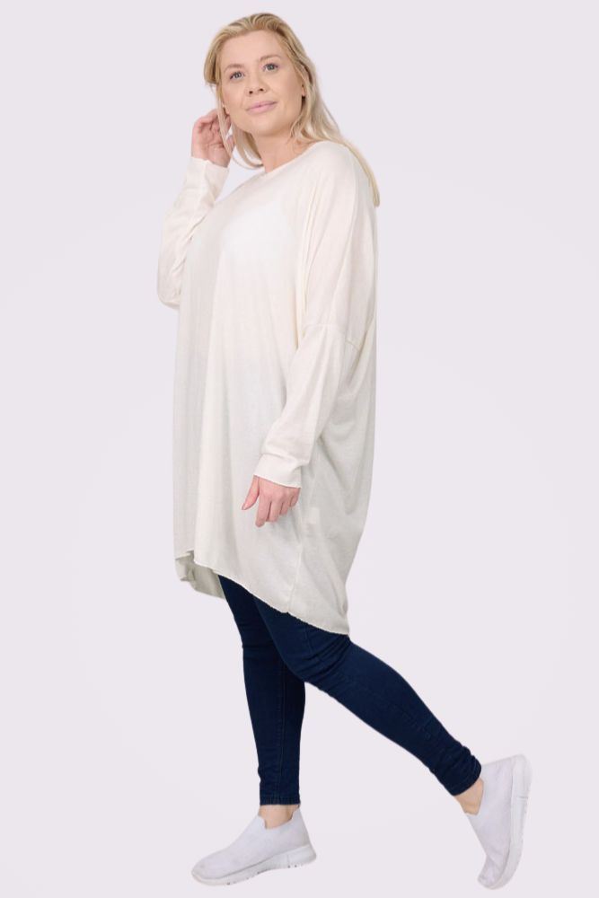 Plain Drop Hem Soft Feel Top