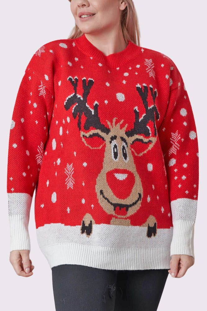 Smiling Rudolph XMAS Tunic Jumper