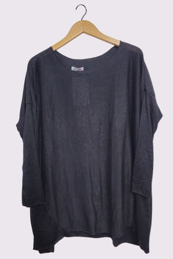 Plain Dipped Hem Viscose Top