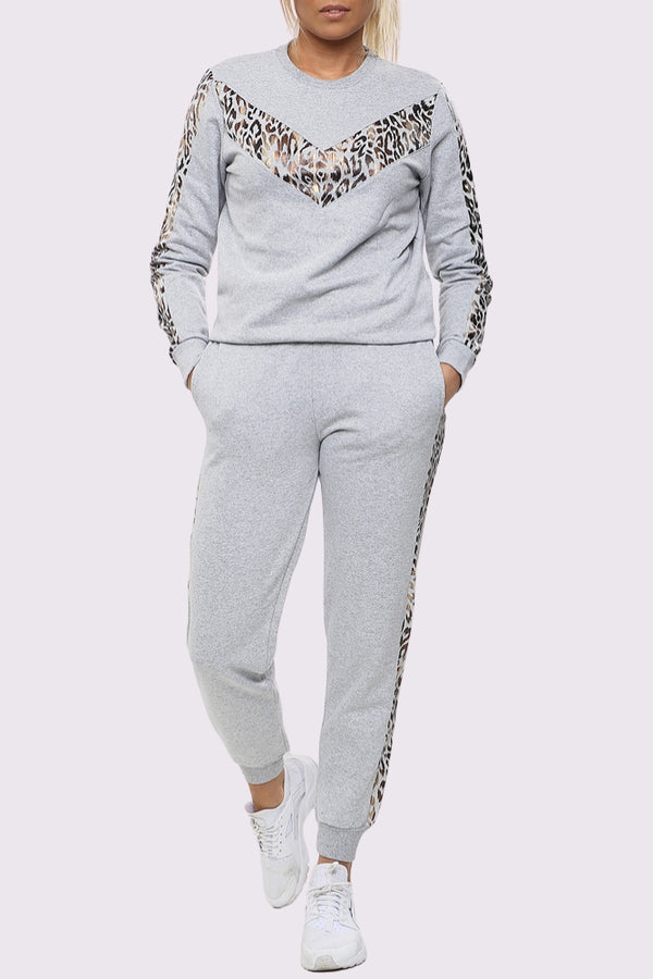 Leopard Print Side Panel Loungwear Tracksuit [Pack of 5]