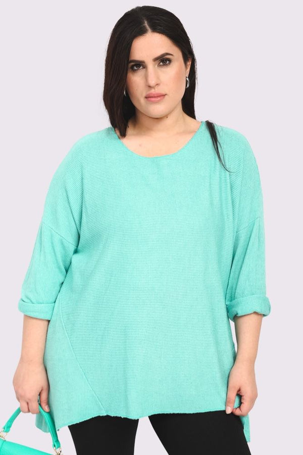 Plain Dipped Hem Viscose Top