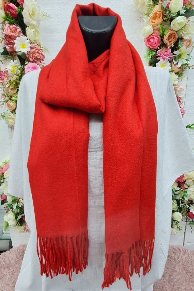 Plain Soft Feel Tassel Scarves