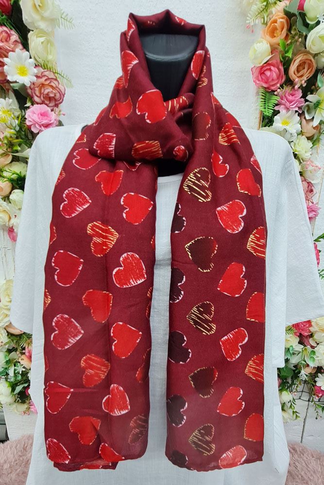 Heart Print Scarves