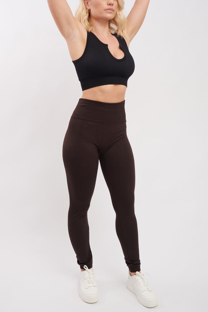 High waisted fleece store leggings