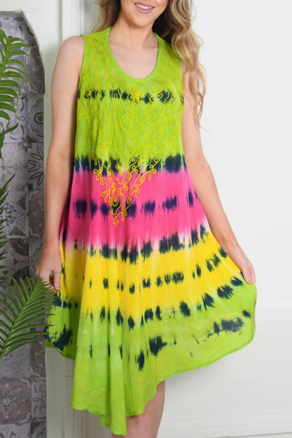 Tiedye Print Umbrella Dress