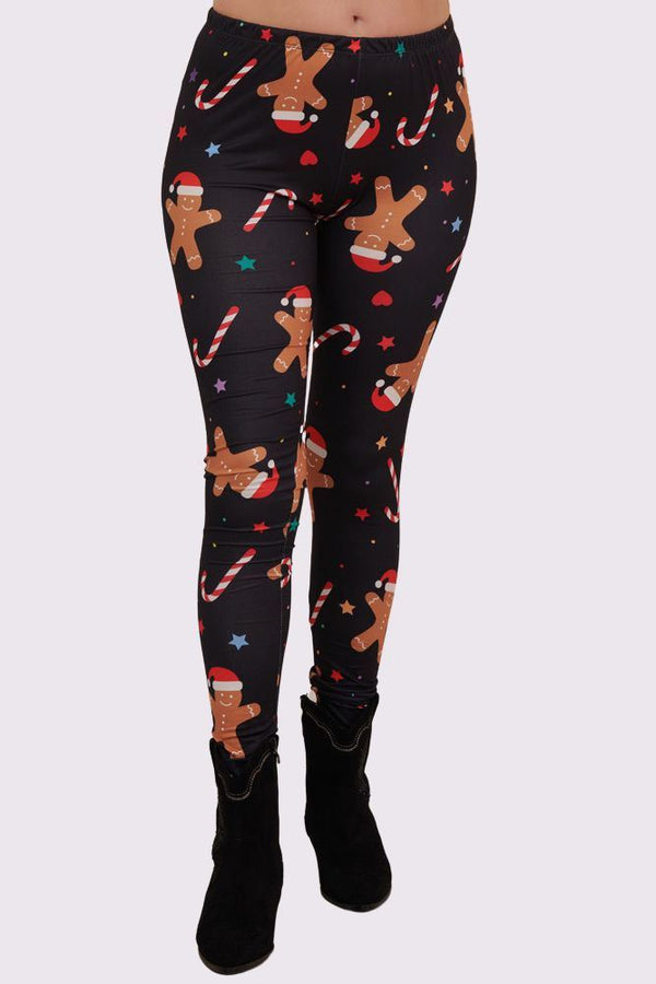 Stick Stars Print XMAS Legging