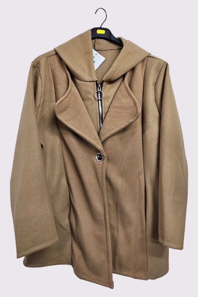 Corduroy Double Layered Hooded Jacket