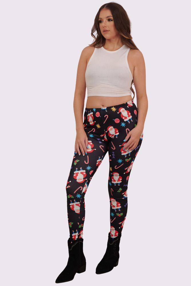 Santa Stick Print XMAS Legging