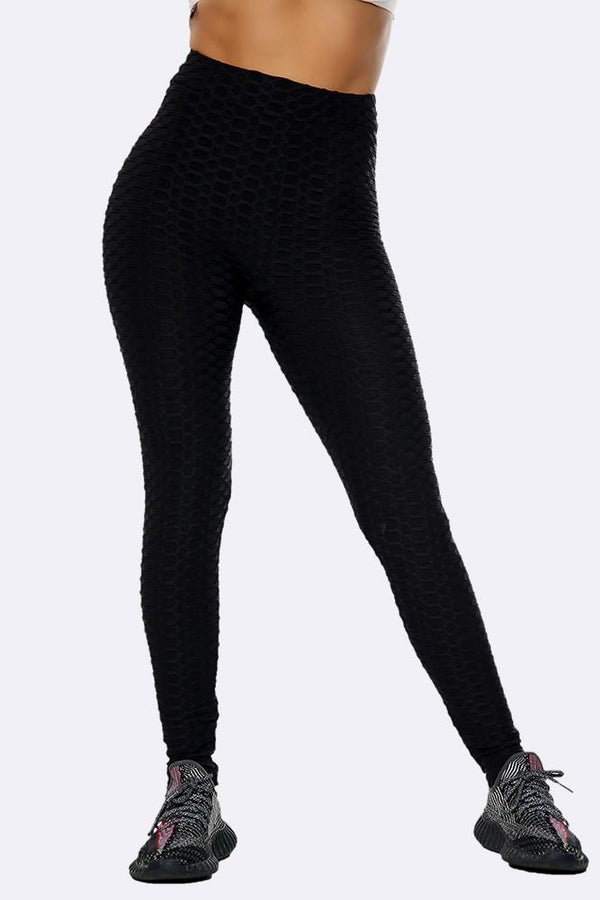 Women High Waisted Textured Detailed Leggings