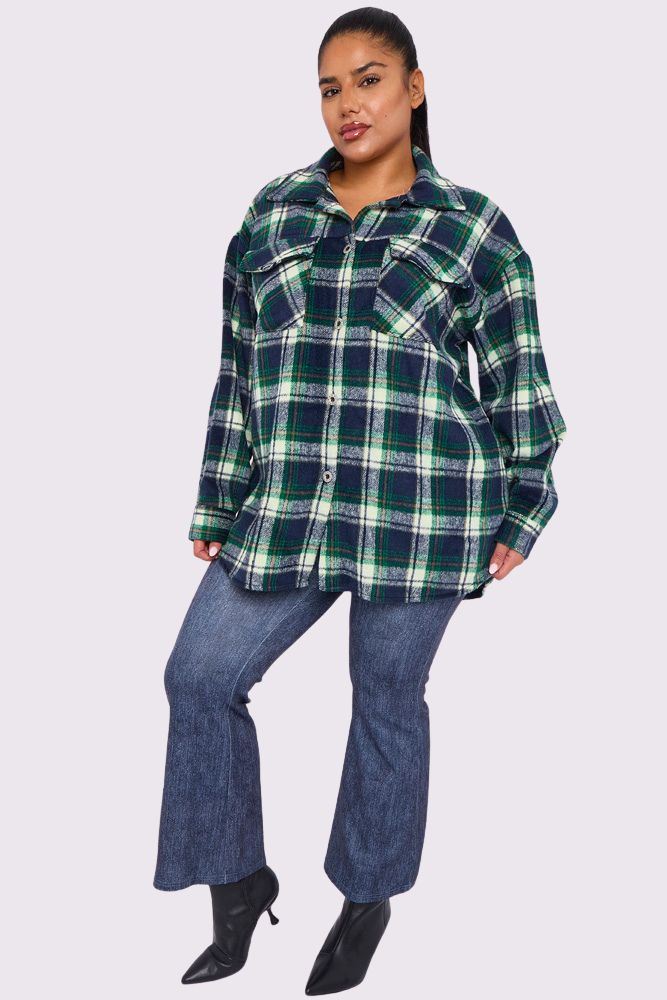 Plaid Print Front Pockets Shirt