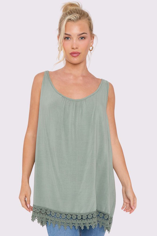 Plain Lace Hem Top