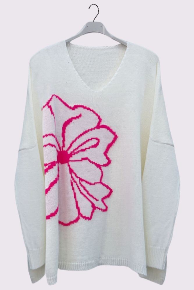 Flower Pattern Knitted Top