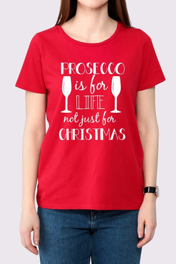 Unisex Prosecco For Life Chistmas Printed T-Shirt [Pack of 7]