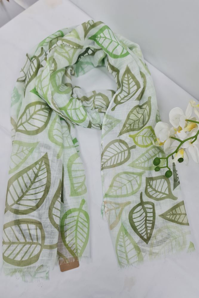 Soft Scarves Showcasing Leaf Prints