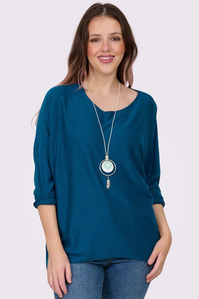 Plain Drop Hem Necklace Top