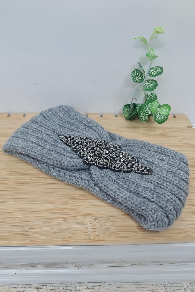 Crochet Knitted Sequin Twist Soft Ear Warmer Headband