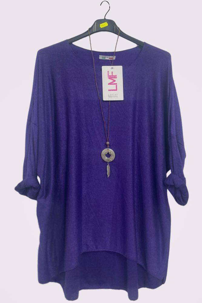 Plain Drop Hem Necklace Top