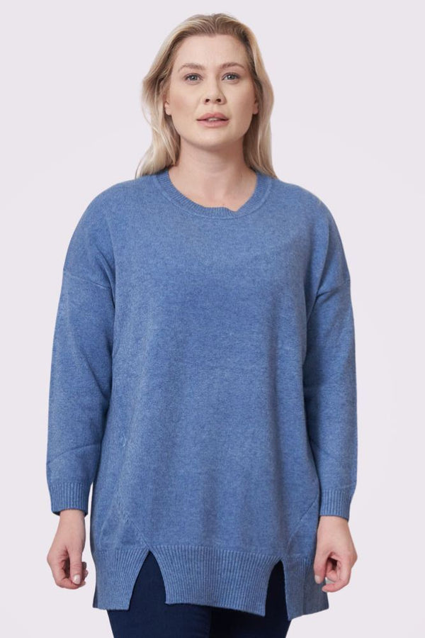 Plain Knit Split Hem Top