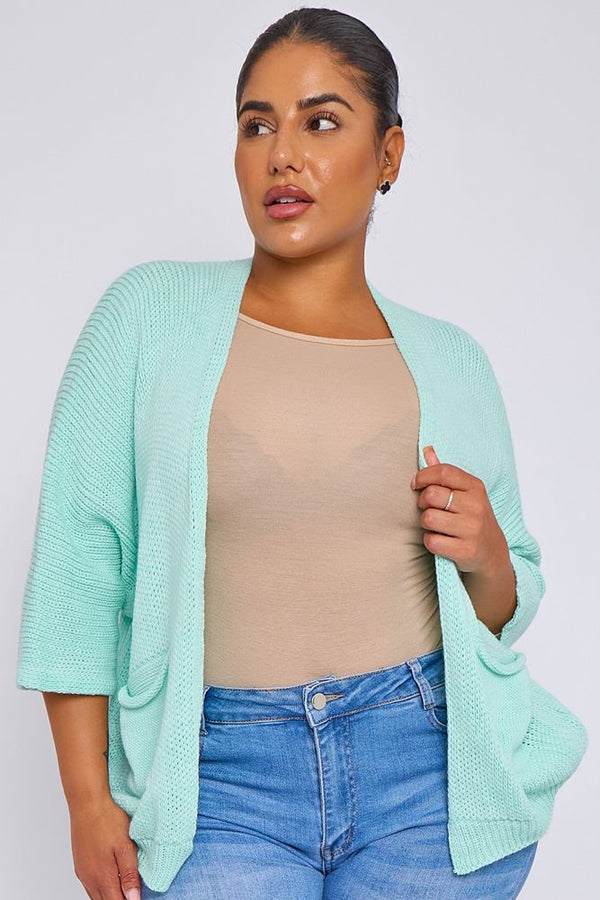 Crochet Open Front Pocket Cardigan