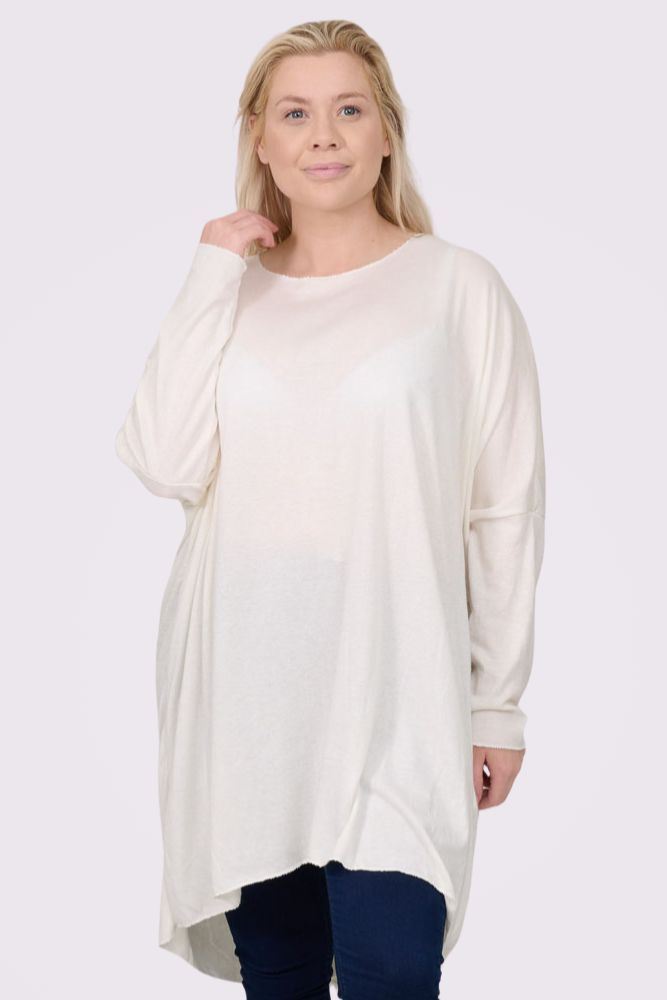 Plain Drop Hem Soft Feel Top