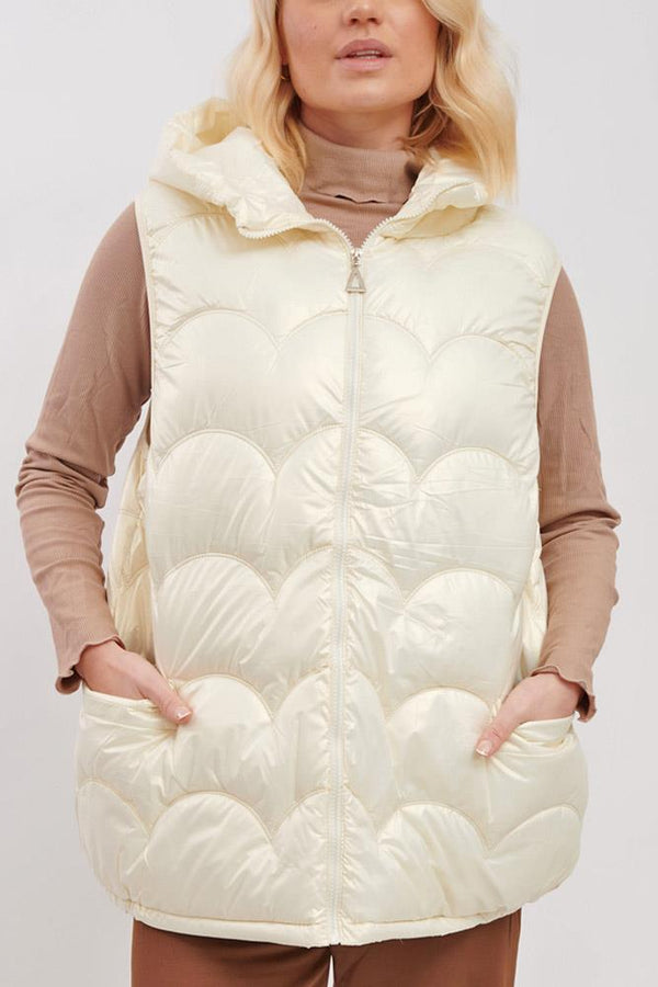 Plain Quilted Zip Up Padded Gilet