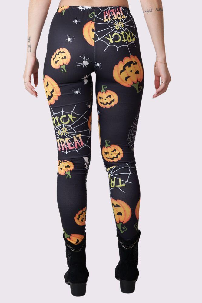 Trktrt Pumpkin Print Halloween Leggings