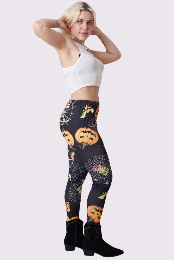 Trktrt Pumpkin Print Halloween Leggings