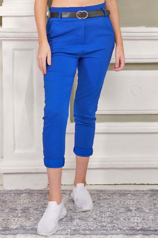 Plain Pockets Viscose Trousers