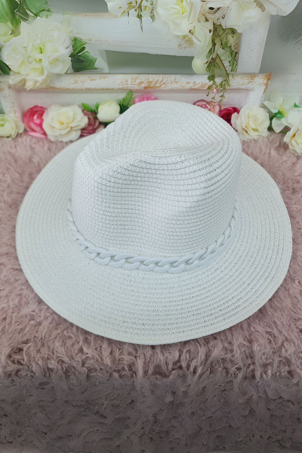 Straw Chain Detail Hat